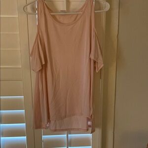 Amelia James Pink Sleeveless Tank Top with Scoop Neck and Cut Out Design